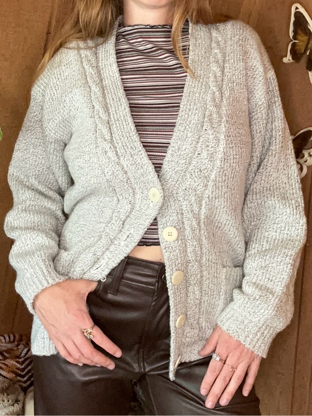 Vintage Easton Park Chunky Knit Cardigan | S